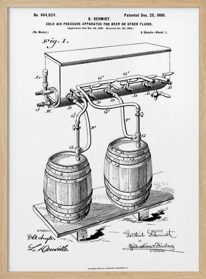 Apparatus for Beer Patent 1944 - Poster / Art Print