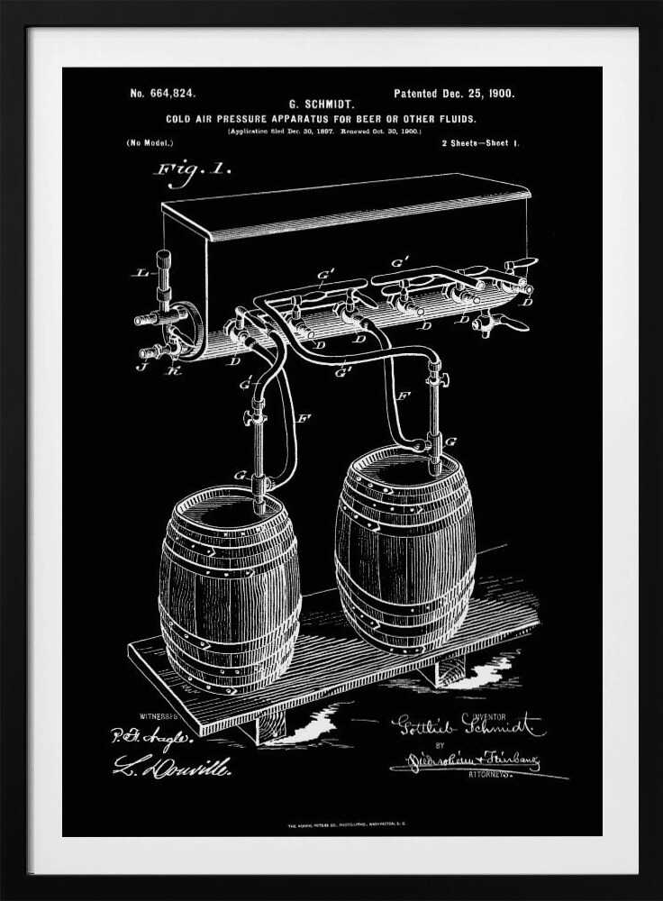 Apparatus for Beer Patent 1944 - Poster / Art Print