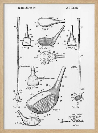 Golf Club Patent 1972 - Poster / Art Print