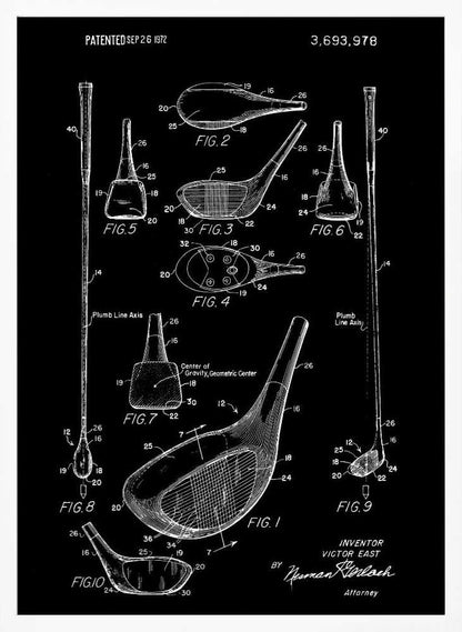 Golf Club Patent 1972 - Poster / Art Print
