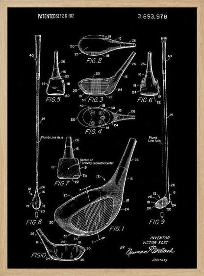 Golf Club Patent 1972 - Poster / Art Print