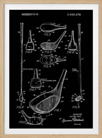 Golf Club Patent 1972 - Poster / Art Print