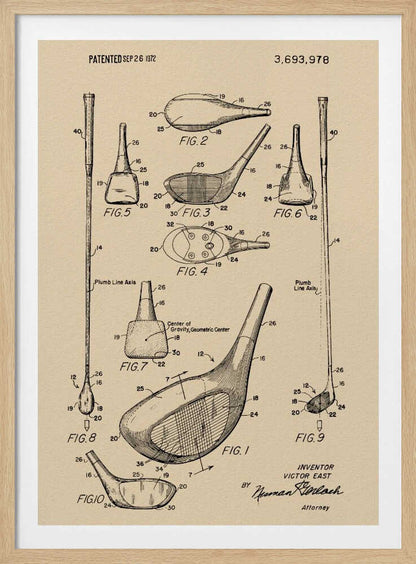 Golf Club Patent 1972 - Poster / Art Print