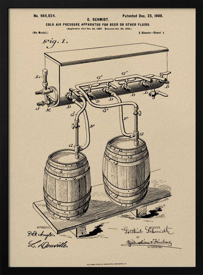 Apparatus for Beer Patent 1944 - Poster / Art Print