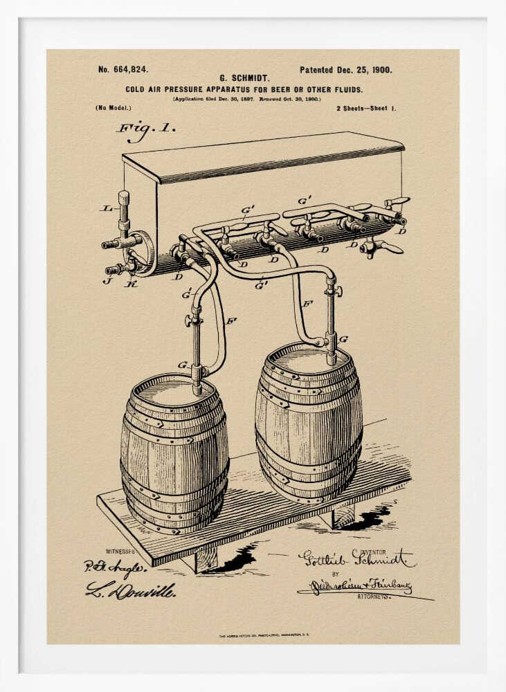 Apparatus for Beer Patent 1944 - Poster / Art Print