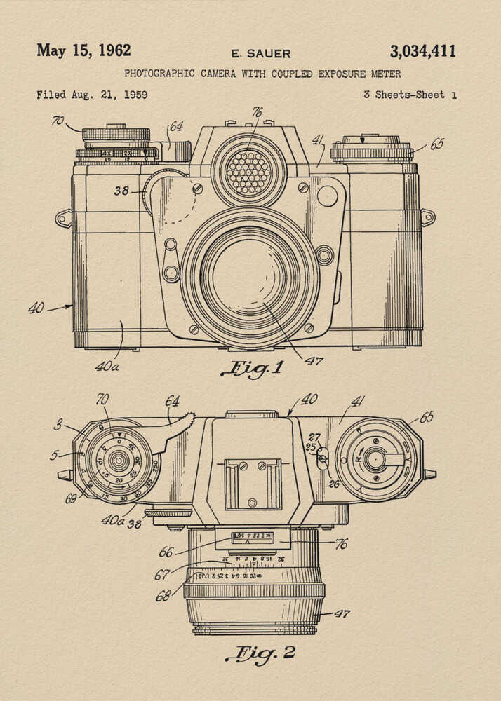Camera Patent 1962 - Poster / Art Print