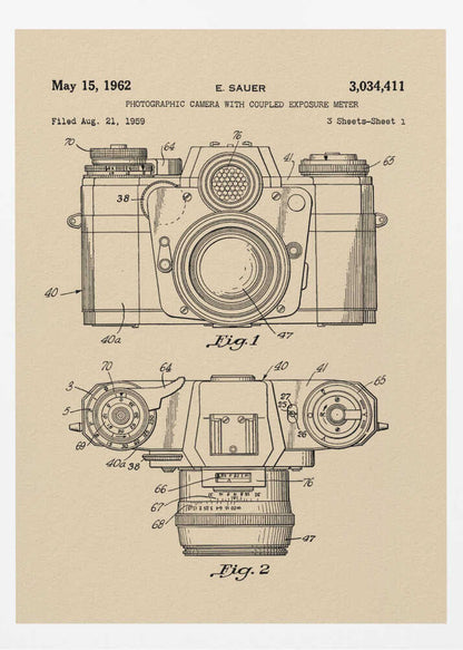 Camera Patent 1962 - Poster / Art Print