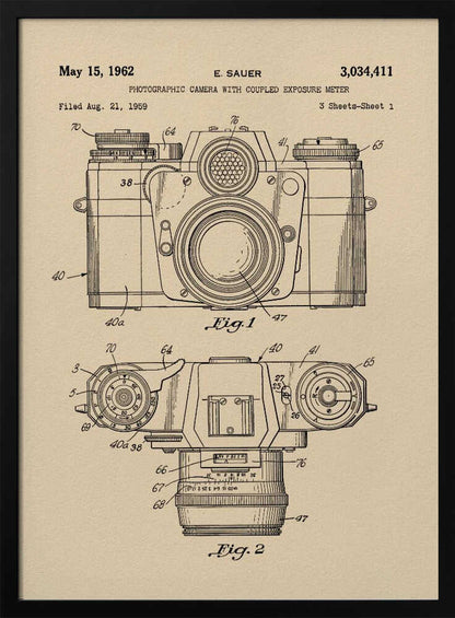 Camera Patent 1962 - Poster / Art Print