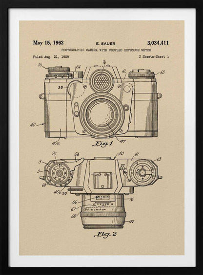 Camera Patent 1962 - Poster / Art Print