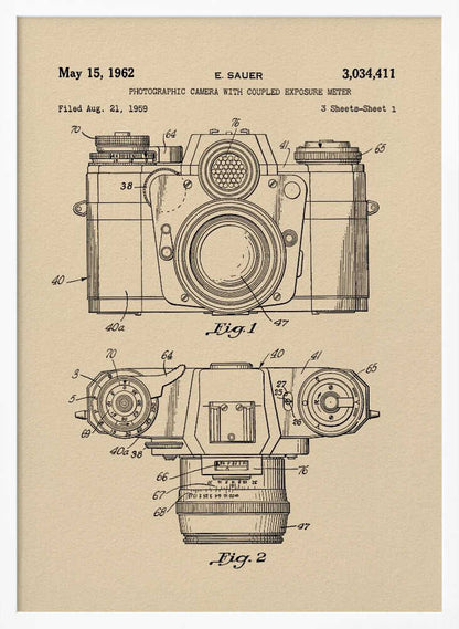 Camera Patent 1962 - Poster / Art Print