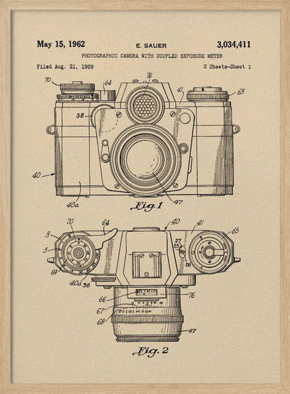 Camera Patent 1962 - Poster / Art Print