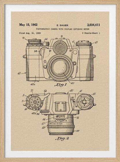 Camera Patent 1962 - Poster / Art Print