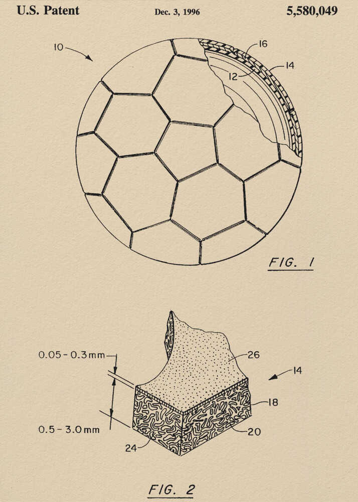 Soccer Ball Patent 1996 - Poster / Art Print
