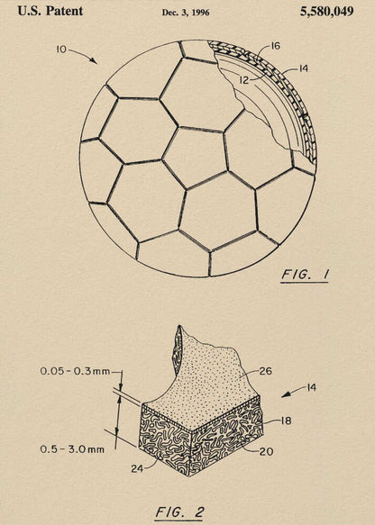 Soccer Ball Patent 1996 - Poster / Art Print