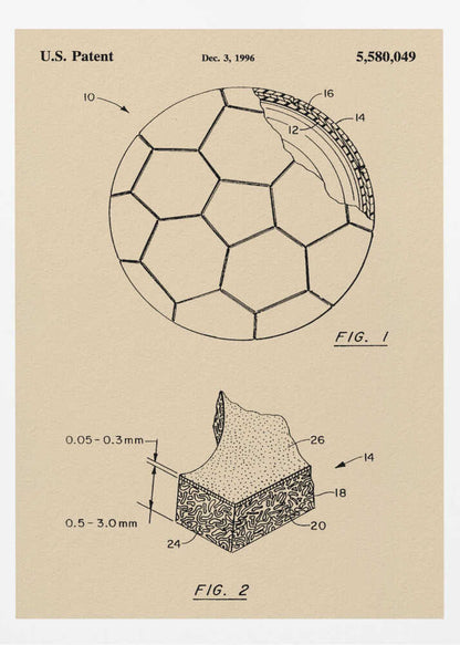 Soccer Ball Patent 1996 - Poster / Art Print