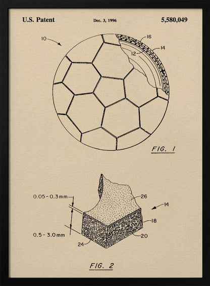 Soccer Ball Patent 1996 - Poster / Art Print