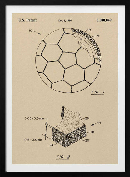 Soccer Ball Patent 1996 - Poster / Art Print