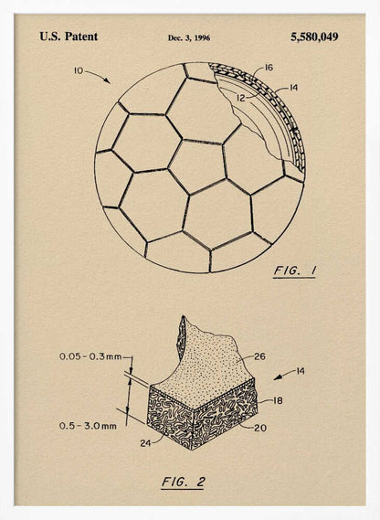 Soccer Ball Patent 1996 - Poster / Art Print