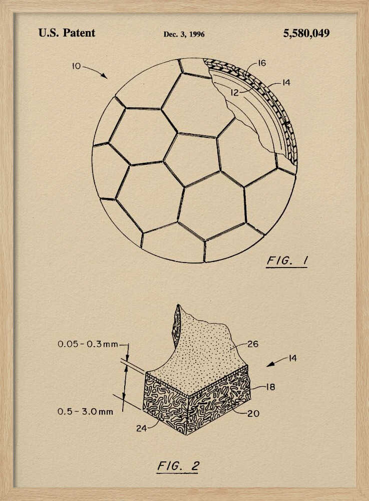 Soccer Ball Patent 1996 - Poster / Art Print