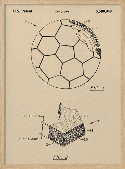 Soccer Ball Patent 1996 - Poster / Art Print