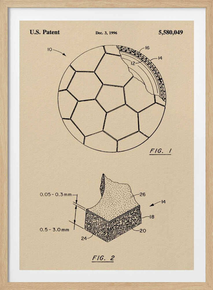 Soccer Ball Patent 1996 - Poster / Art Print