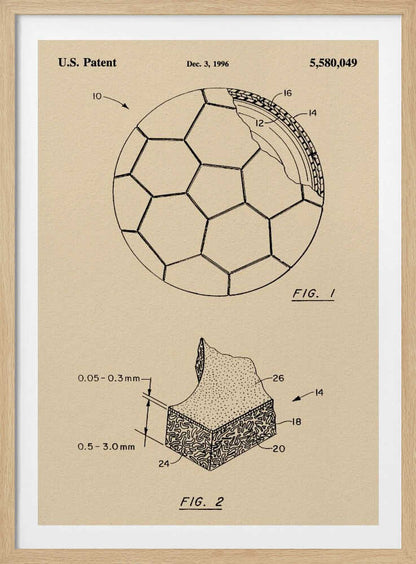 Soccer Ball Patent 1996 - Poster / Art Print