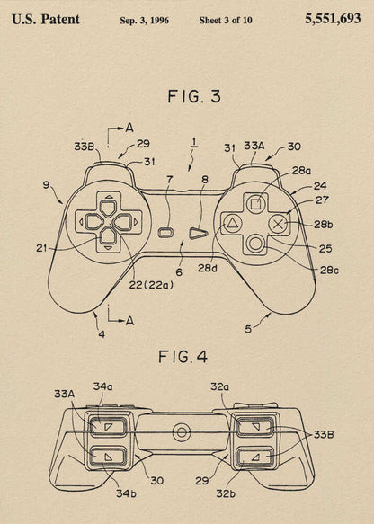 Controller Unit Patent 1996 - Poster / Art Print