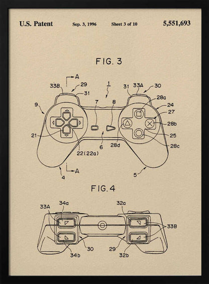 Controller Unit Patent 1996 - Poster / Art Print