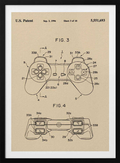 Controller Unit Patent 1996 - Poster / Art Print