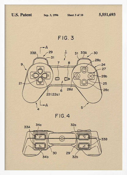 Controller Unit Patent 1996 - Poster / Art Print