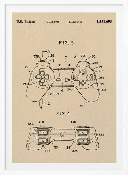 Controller Unit Patent 1996 - Poster / Art Print