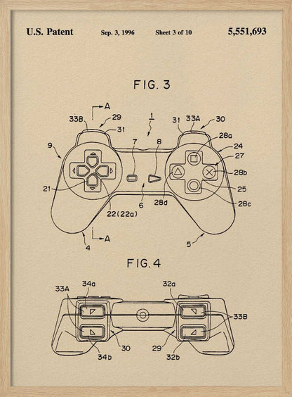 Controller Unit Patent 1996 - Poster / Art Print