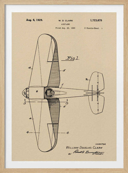 Airplane Patent 1929 - Poster / Art Print