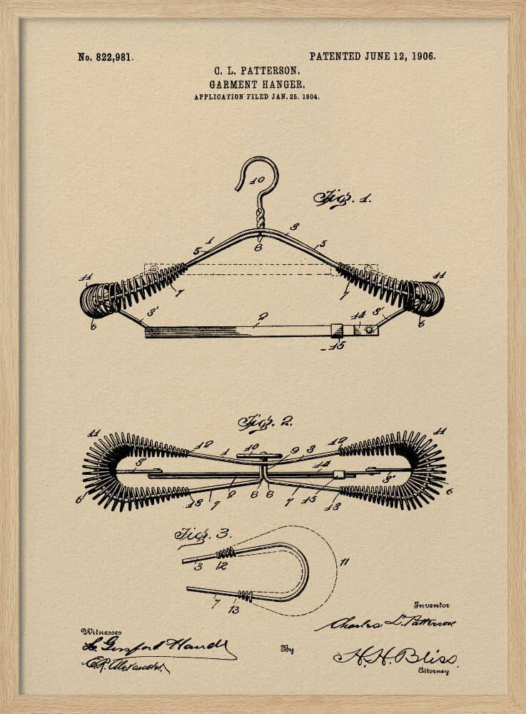 Garment Hanger Patent 1906 - Poster / Art Print