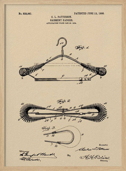 Garment Hanger Patent 1906 - Poster / Art Print