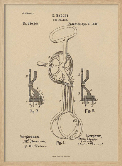 Egg Beater Patent 1888 - Poster / Art Print