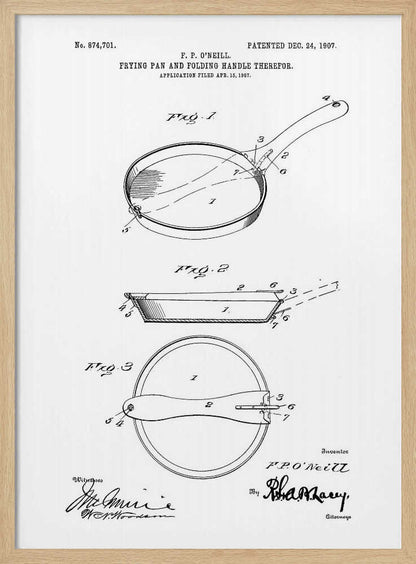 Frying Pan Patent 1907 - Poster / Art Print