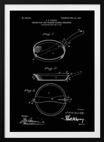 Frying Pan Patent 1907 - Poster / Art Print