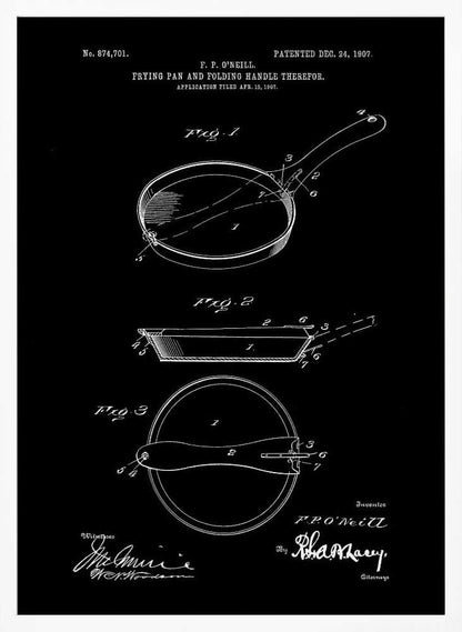 Frying Pan Patent 1907 - Poster / Art Print