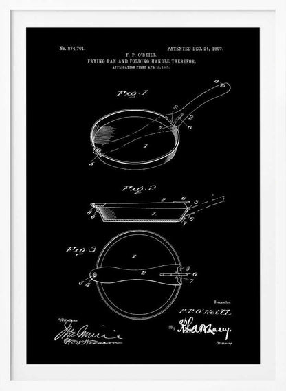 Frying Pan Patent 1907 - Poster / Art Print