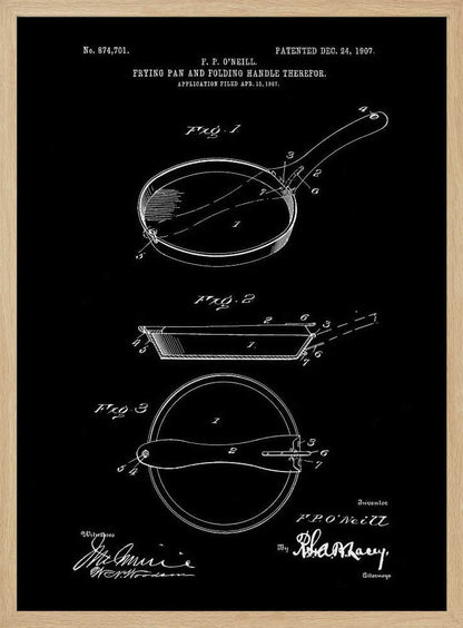 Frying Pan Patent 1907 - Poster / Art Print