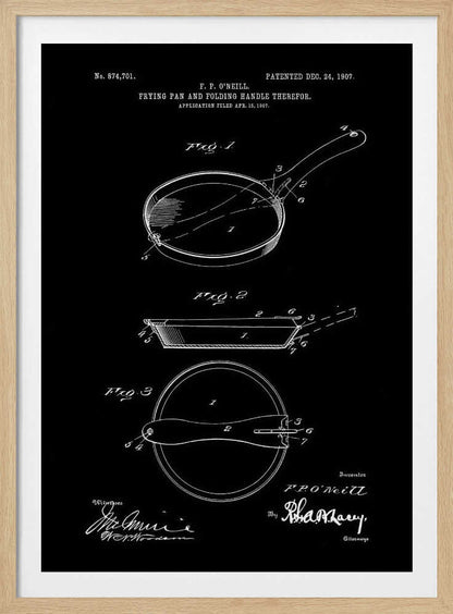 Frying Pan Patent 1907 - Poster / Art Print