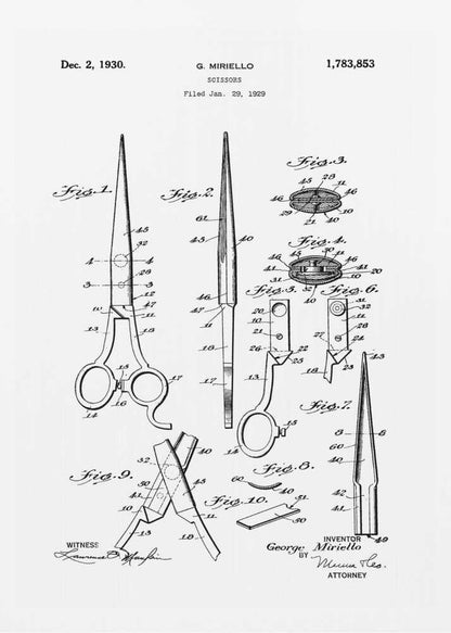 Scissors Patent 1929 - Poster / Art Print