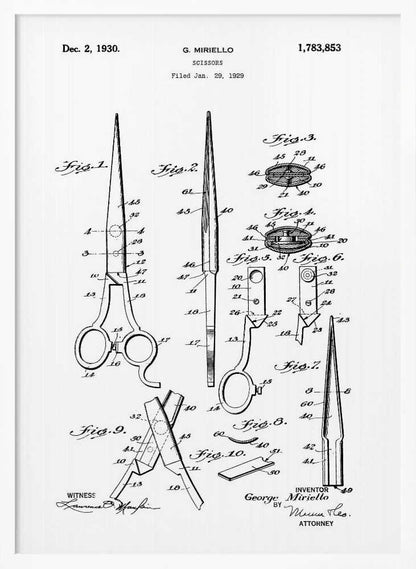 Scissors Patent 1929 - Poster / Art Print