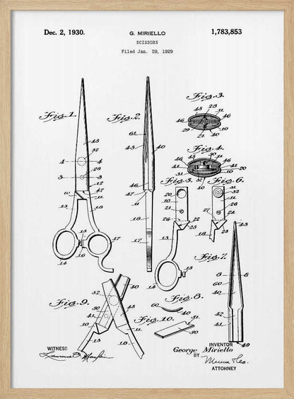 Scissors Patent 1929 - Poster / Art Print