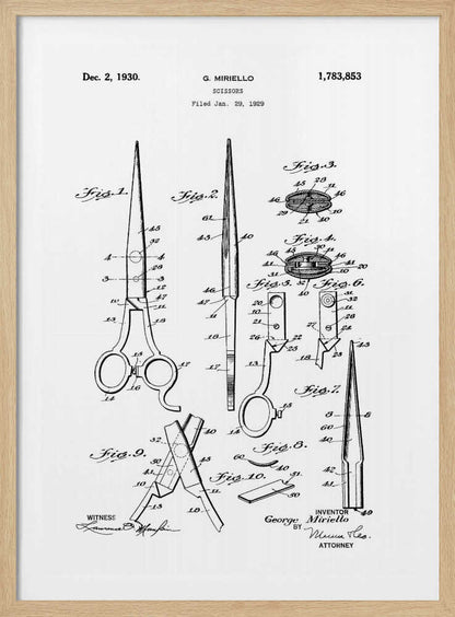 Scissors Patent 1929 - Poster / Art Print
