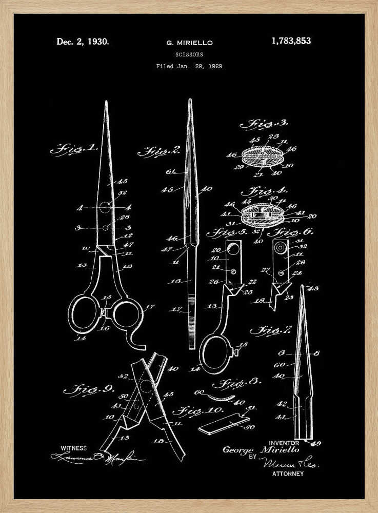 Scissors Patent 1929 - Poster / Art Print