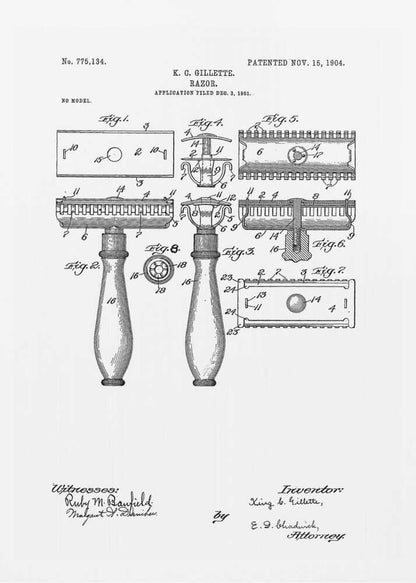Razor Patent 1904 - Poster / Art Print