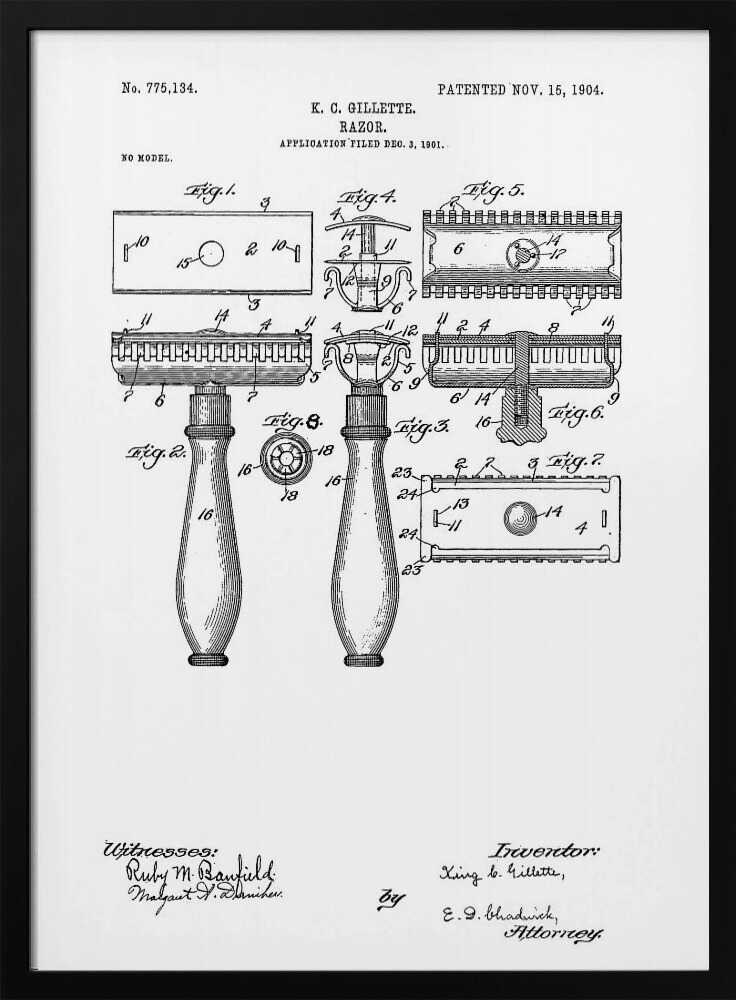 Razor Patent 1904 - Poster / Art Print