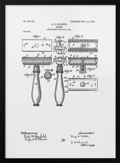 Razor Patent 1904 - Poster / Art Print